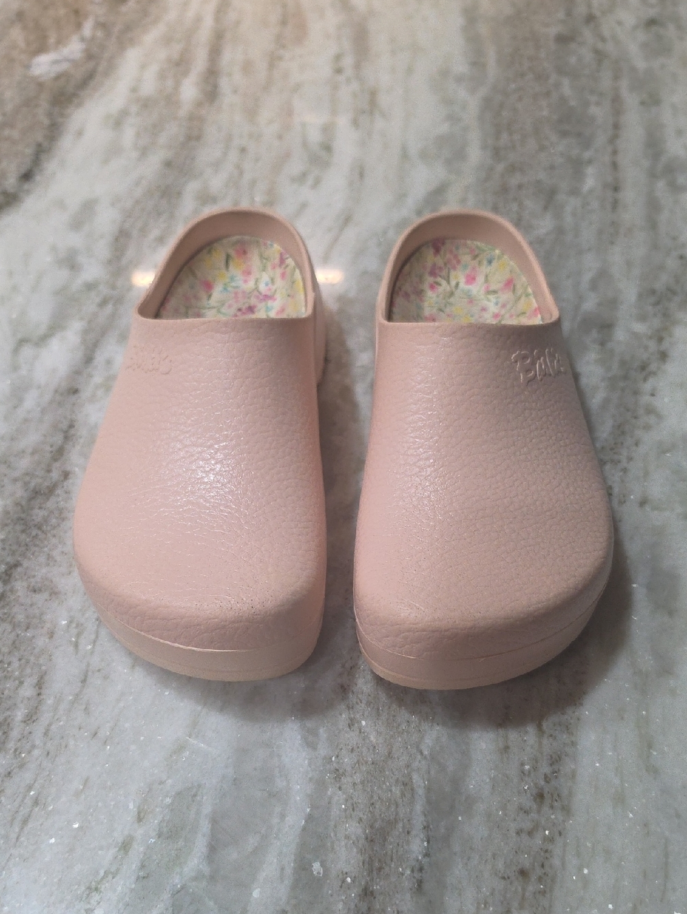 Women's Pink Slip-On Clogs with Floral Insole
